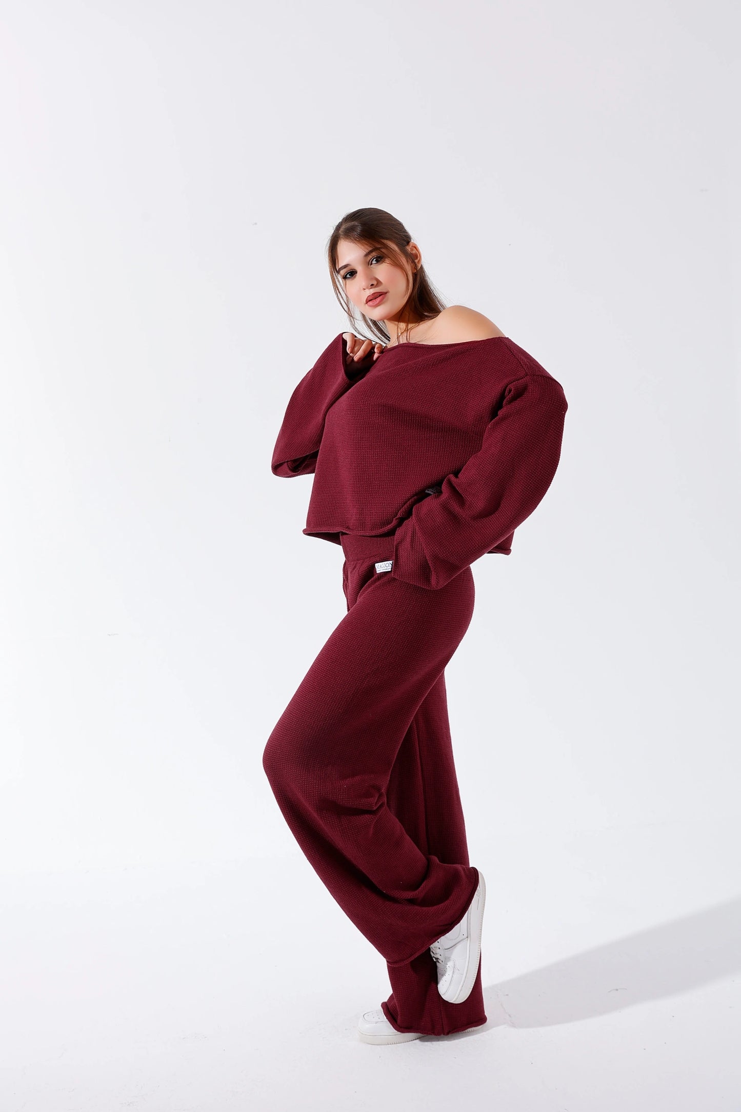 Burgundy knitted set