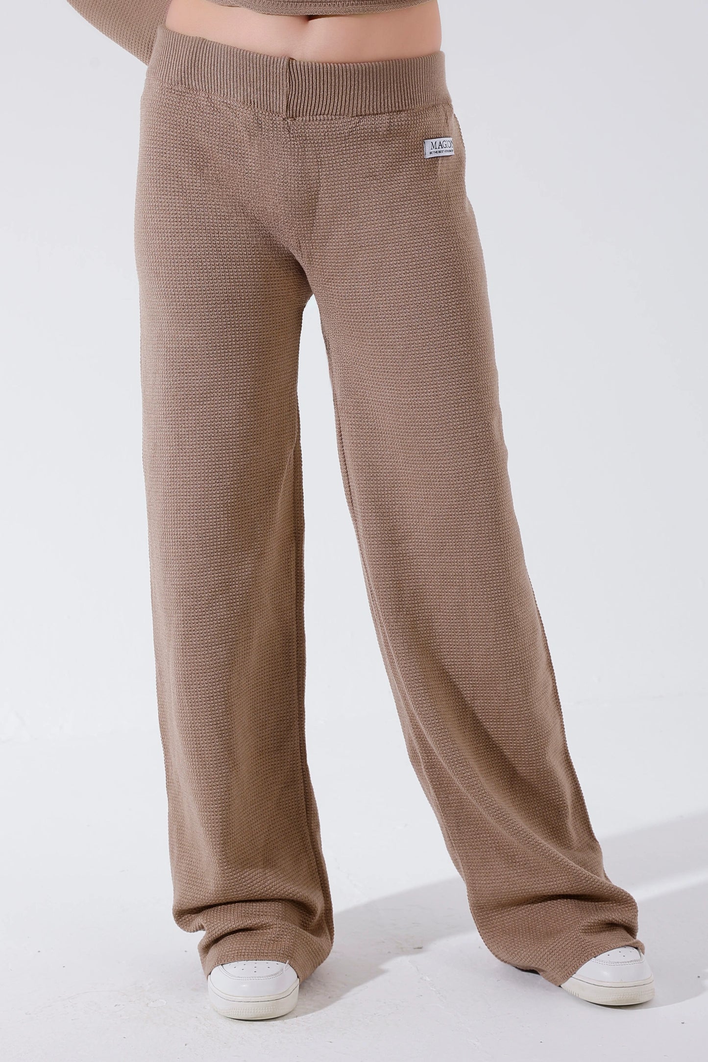 Coffee knitted pants