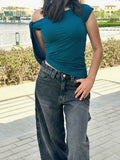 Petrol Blue Tie Top