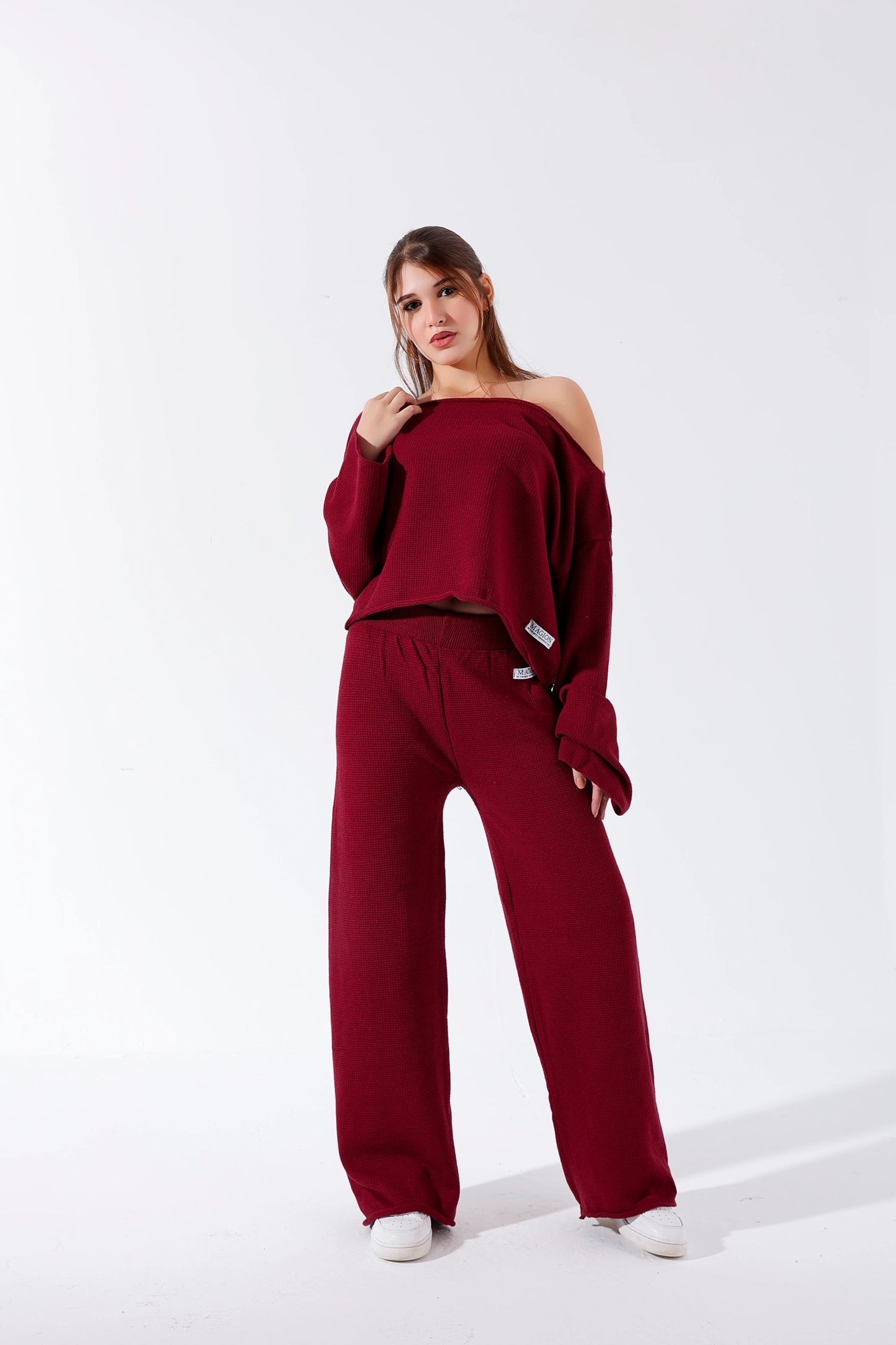Burgundy knitted set