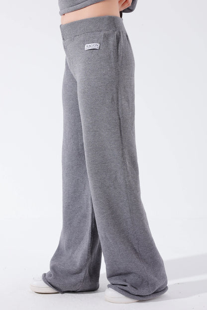 Gray knitted pants