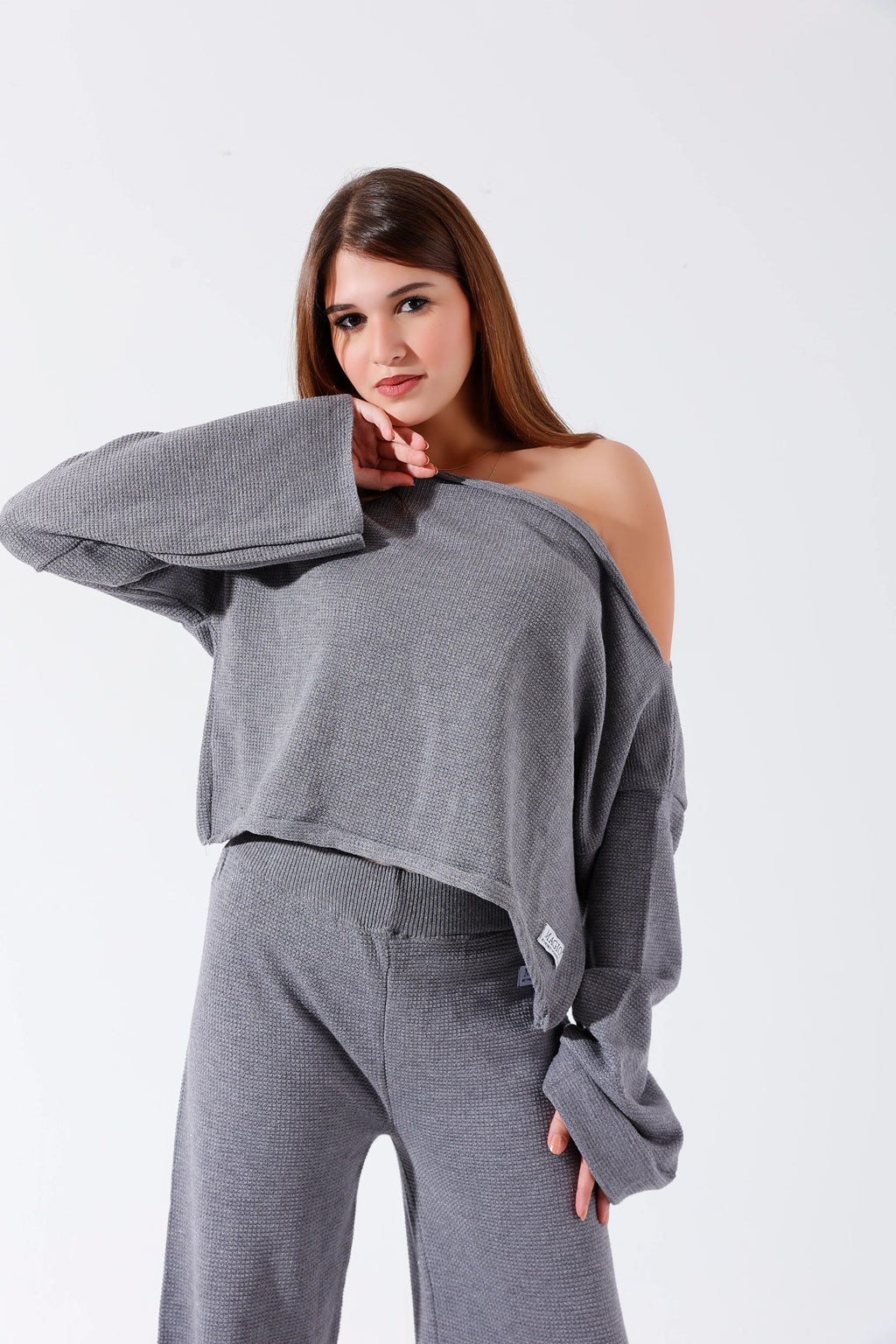 Gray knitted set