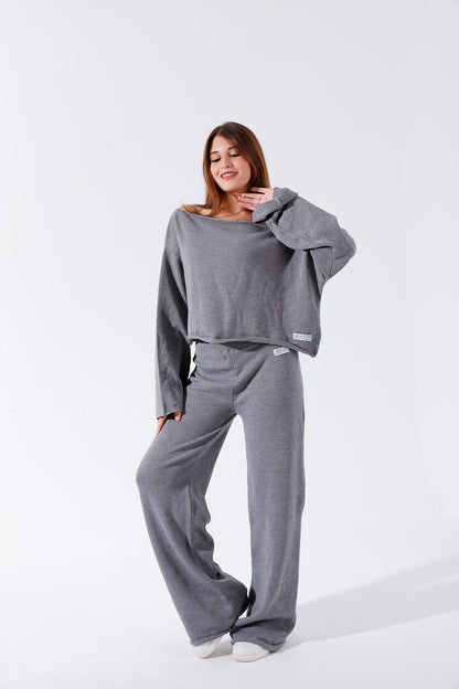 Gray knitted set