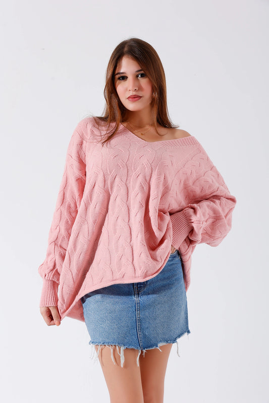 Pink v off shoulder
