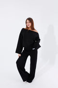 Black knitted set