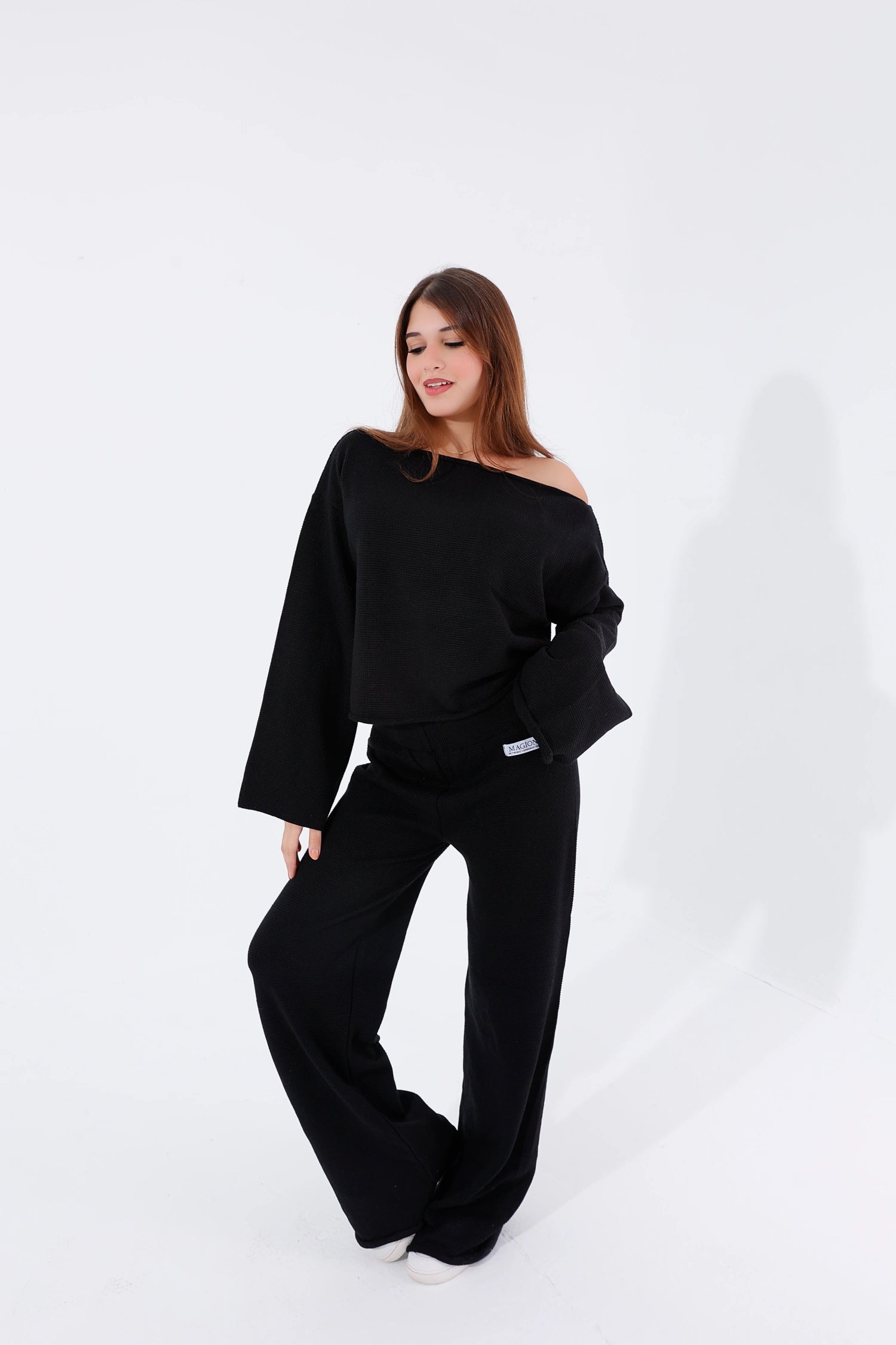 Black knitted set