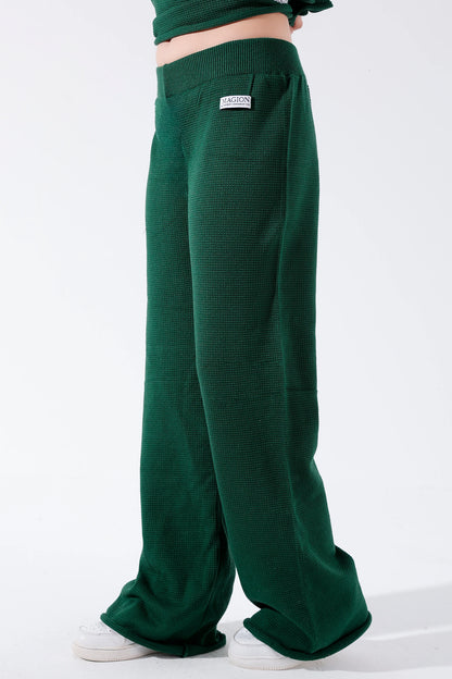 Olive knitted pants