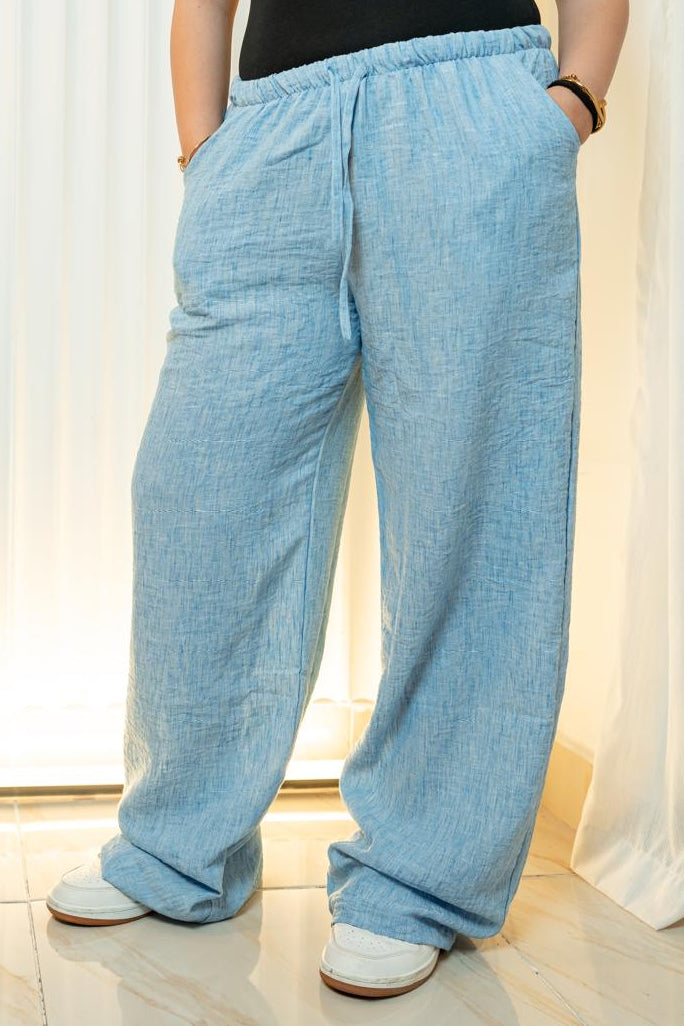 BLUE LINEN PANTS